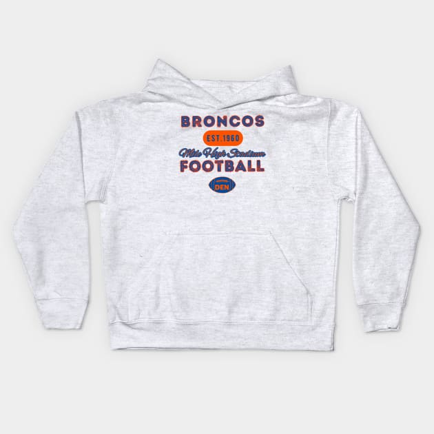 Denver Football Vintage Style Kids Hoodie by Borcelle Vintage Apparel 